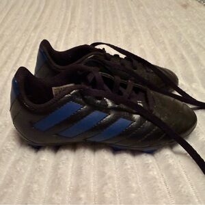 Adidas Kids Black and Blue Cleats